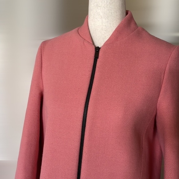 Zara Basic Zippered Outerwear Coat Pink S - Picture 4 of 10